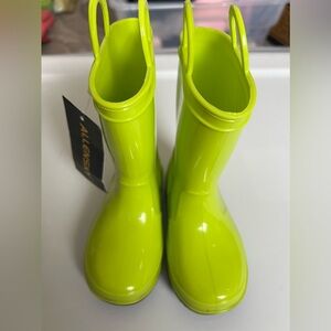 ALLENSKY Kids Rain Boots with Easy-on Handles Infant Size 5